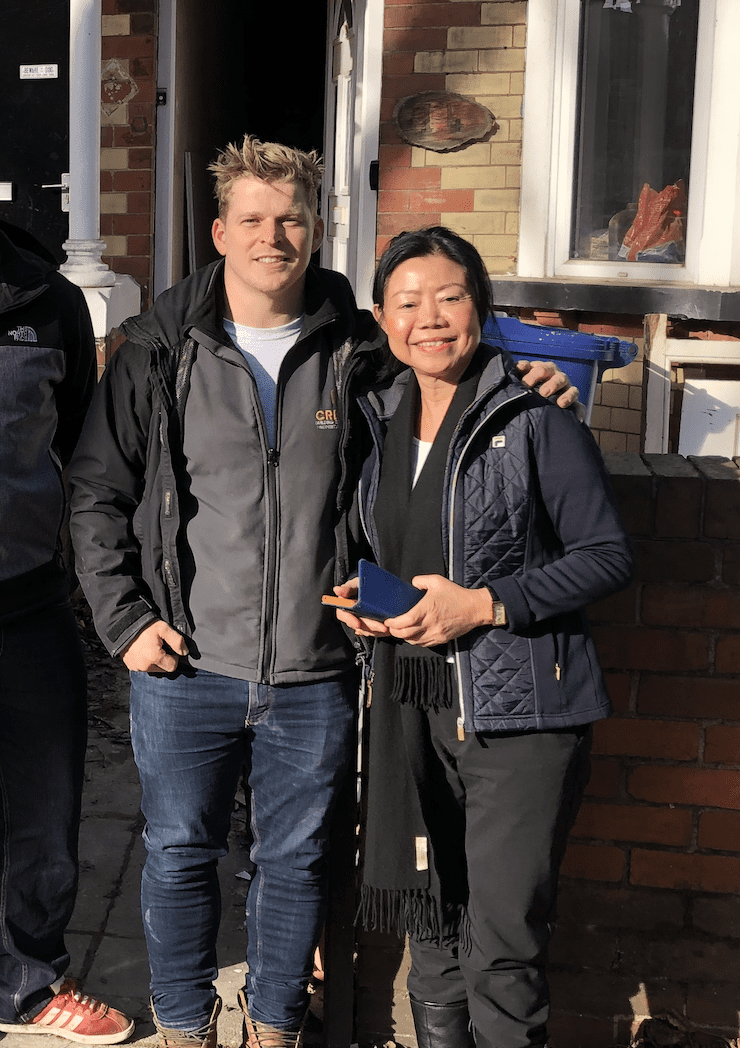Ryan Malee with a property client during a real-world property development site visit.